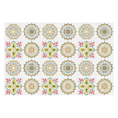 Fali csempe matrica Virágos mandalák és díszek