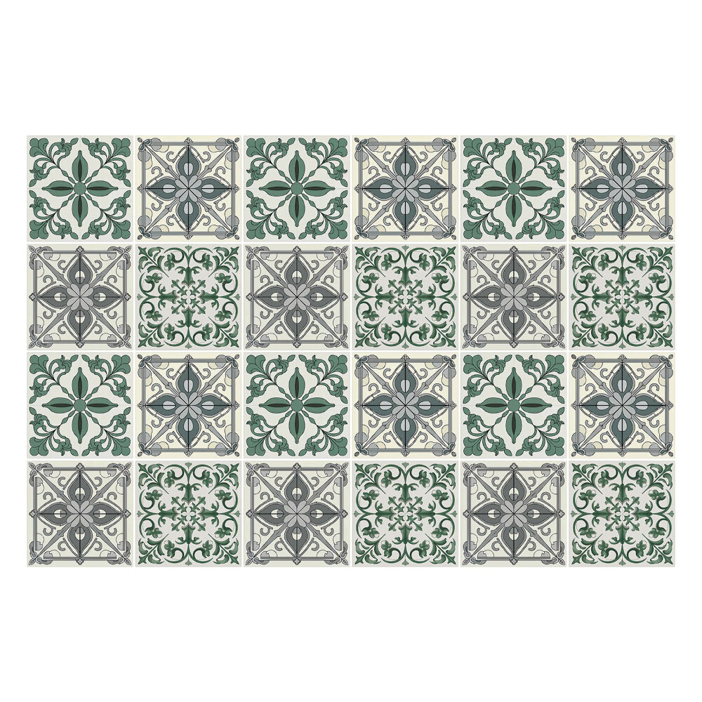 Fali csempe matrica Elegáns csempe virágmotívummal