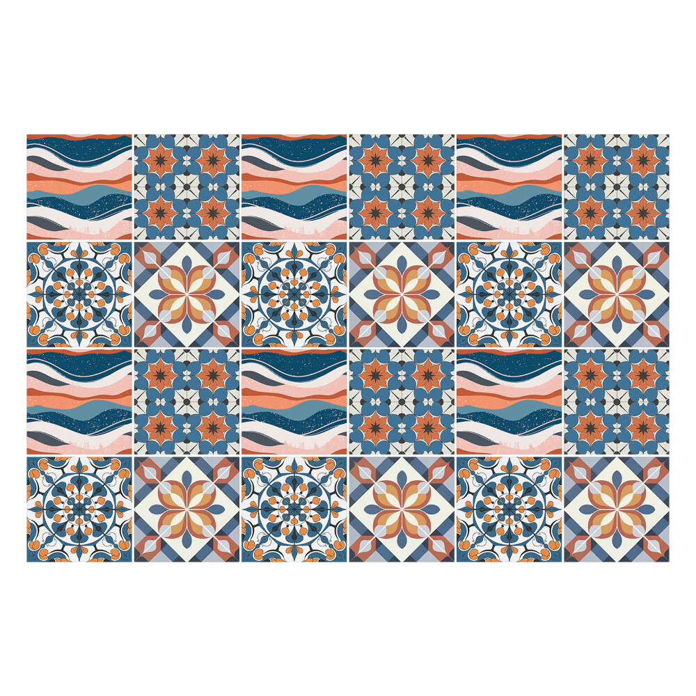 Konyha csempe matrica Pasztell keleti minták