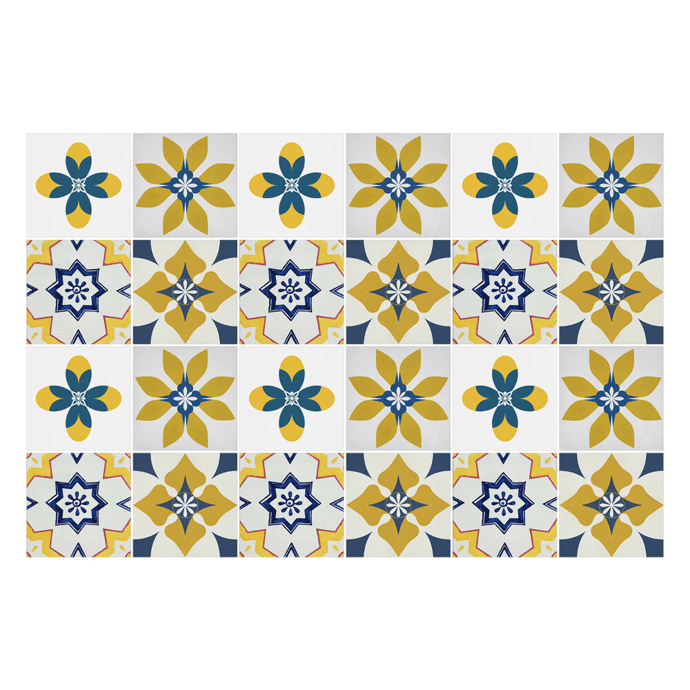 Fali csempe matrica Virágos pasztell motívumok