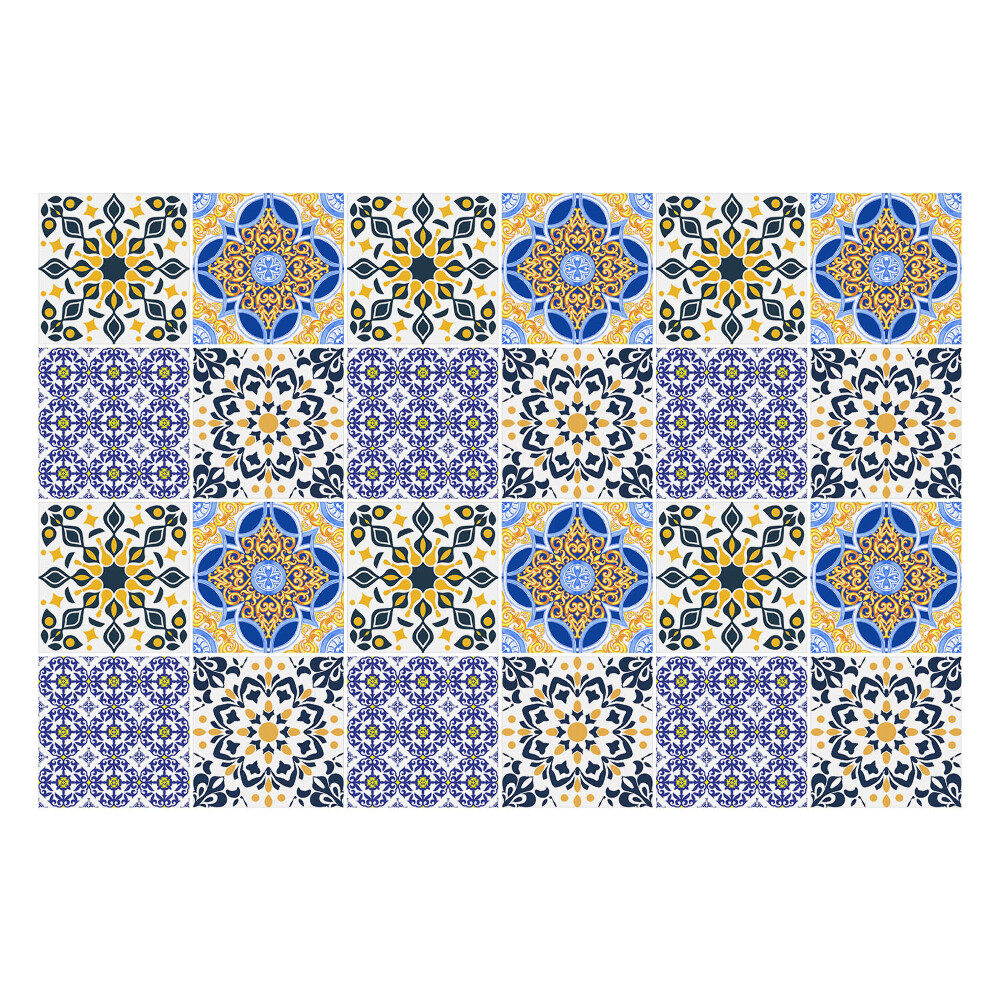 Csempe dekor matrica Virágos mozaikok hálóban