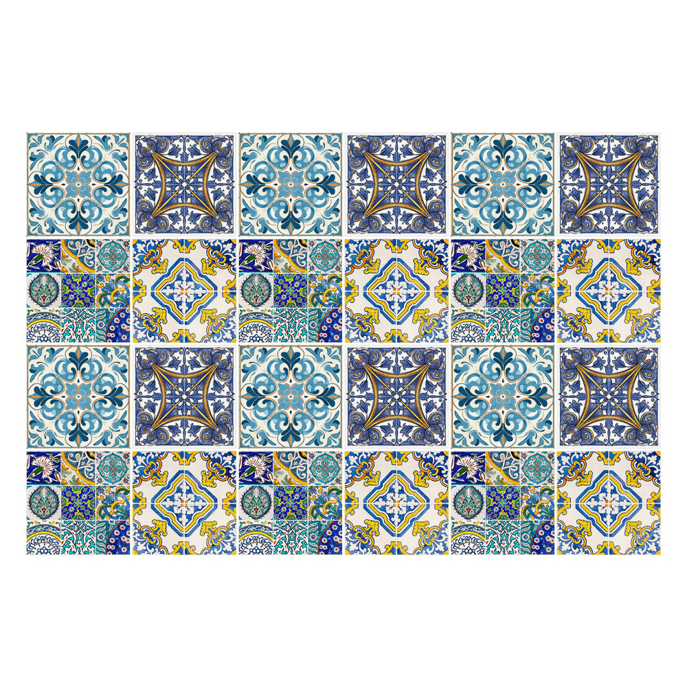 Fali csempe matrica Retro csempe kompozíció