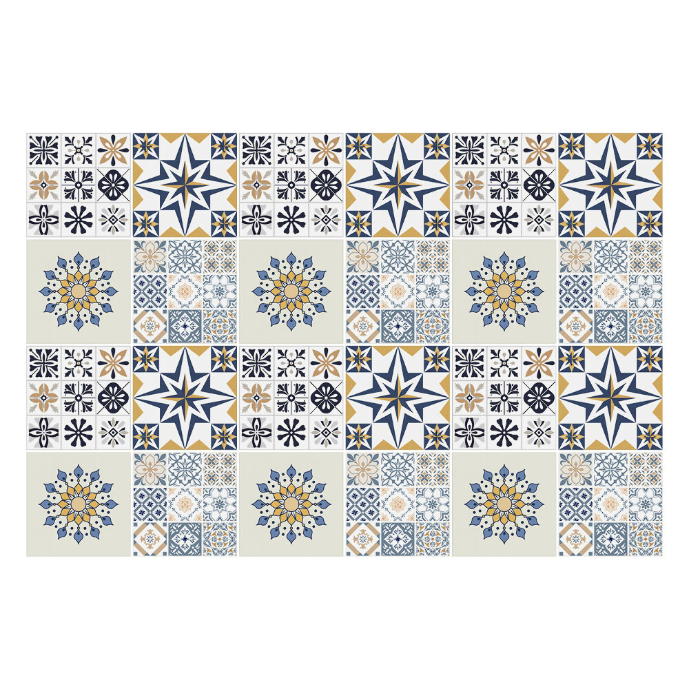 Konyha csempe matrica Csillagokkal és mandalákkal díszített csempék