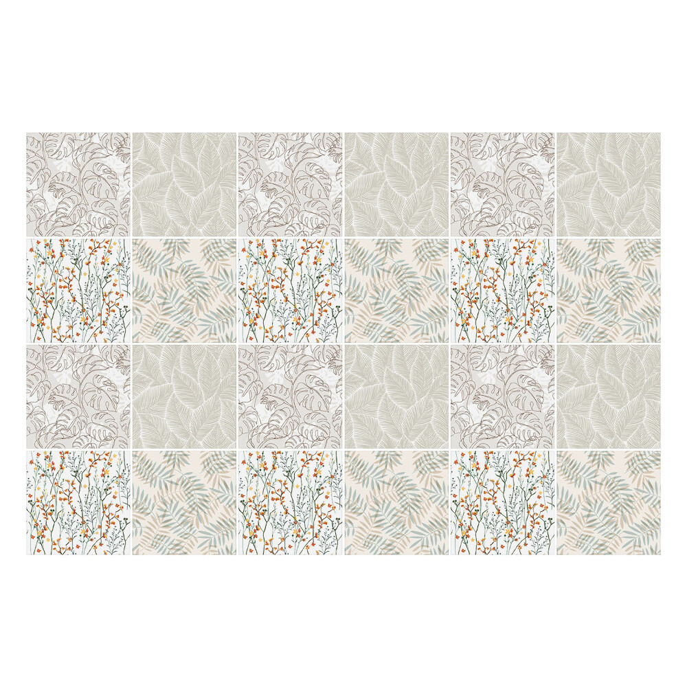 Csempe dekor matrica Növényi levélmotívumok