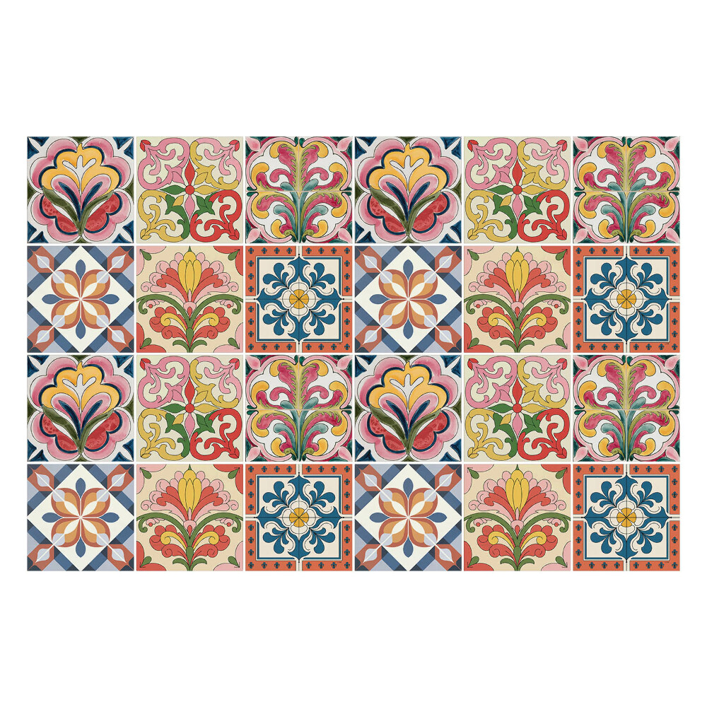 Csempe dekor matrica Virágdíszek mozaikban