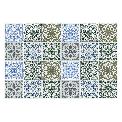 Fali csempe matrica Virág- és geometrikus motívumok