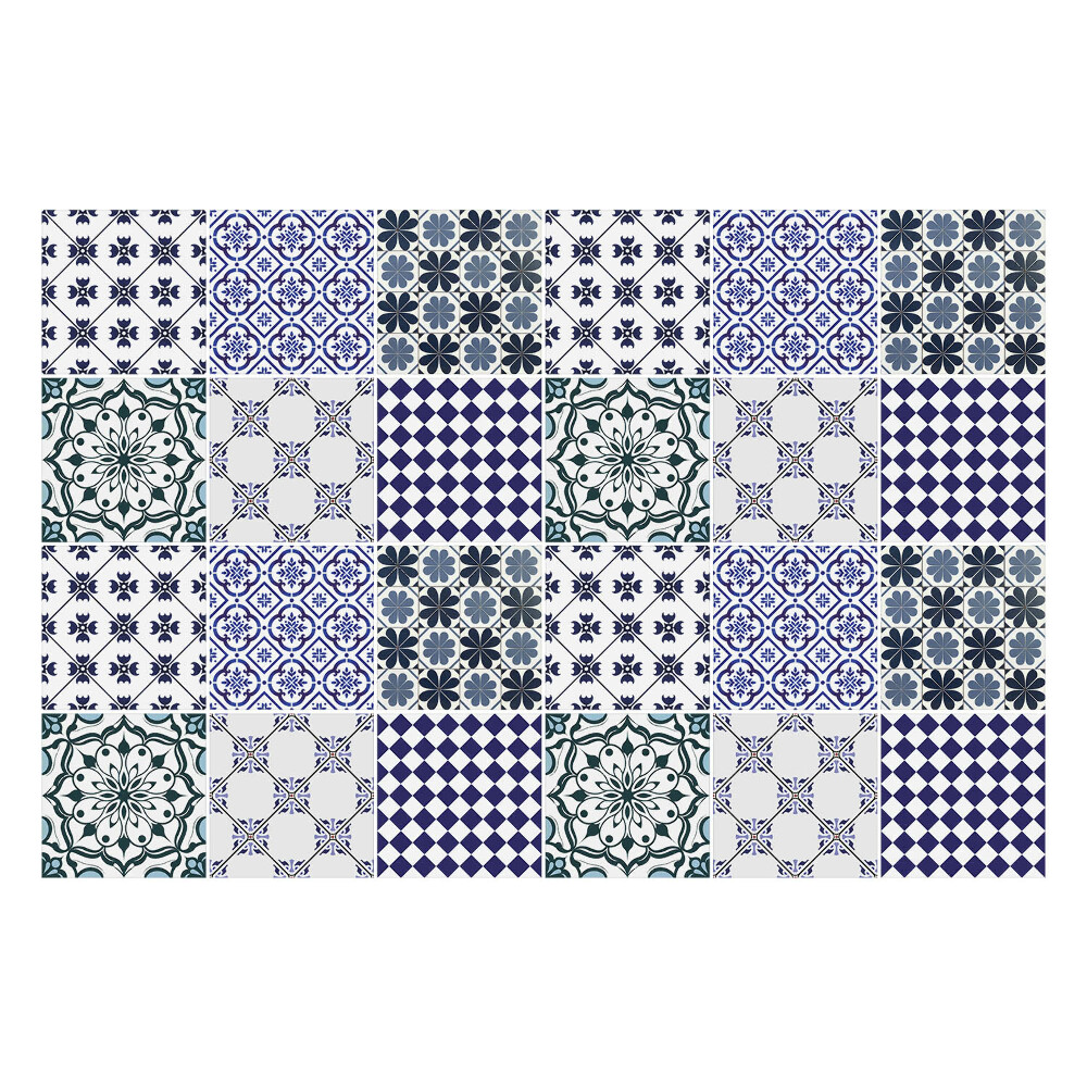 Konyha csempe matrica Geometrikus virágmotívumok