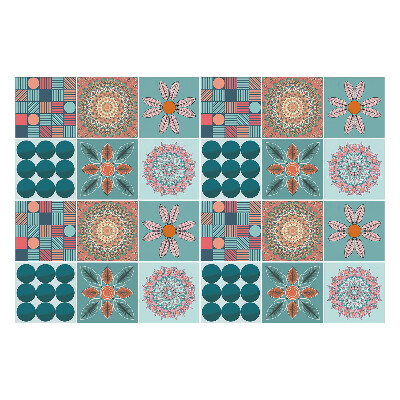 Csempe dekor matrica Virág- és geometrikus motívumok