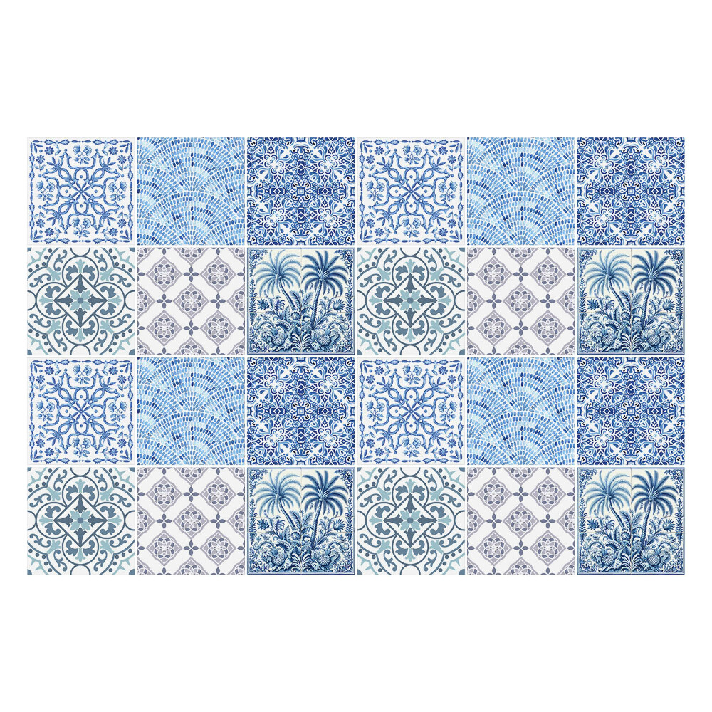 Konyha csempe matrica Klasszikus csempék díszekkel