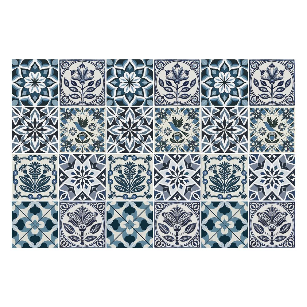 Fali csempe matrica Virágos geometrikus motívumok