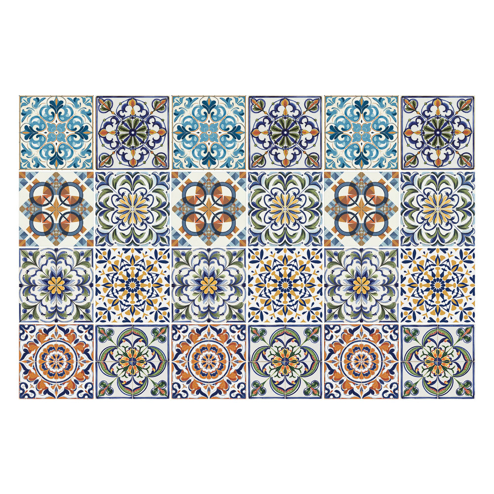 Csempe dekor matrica Virág- és geometrikus motívumok