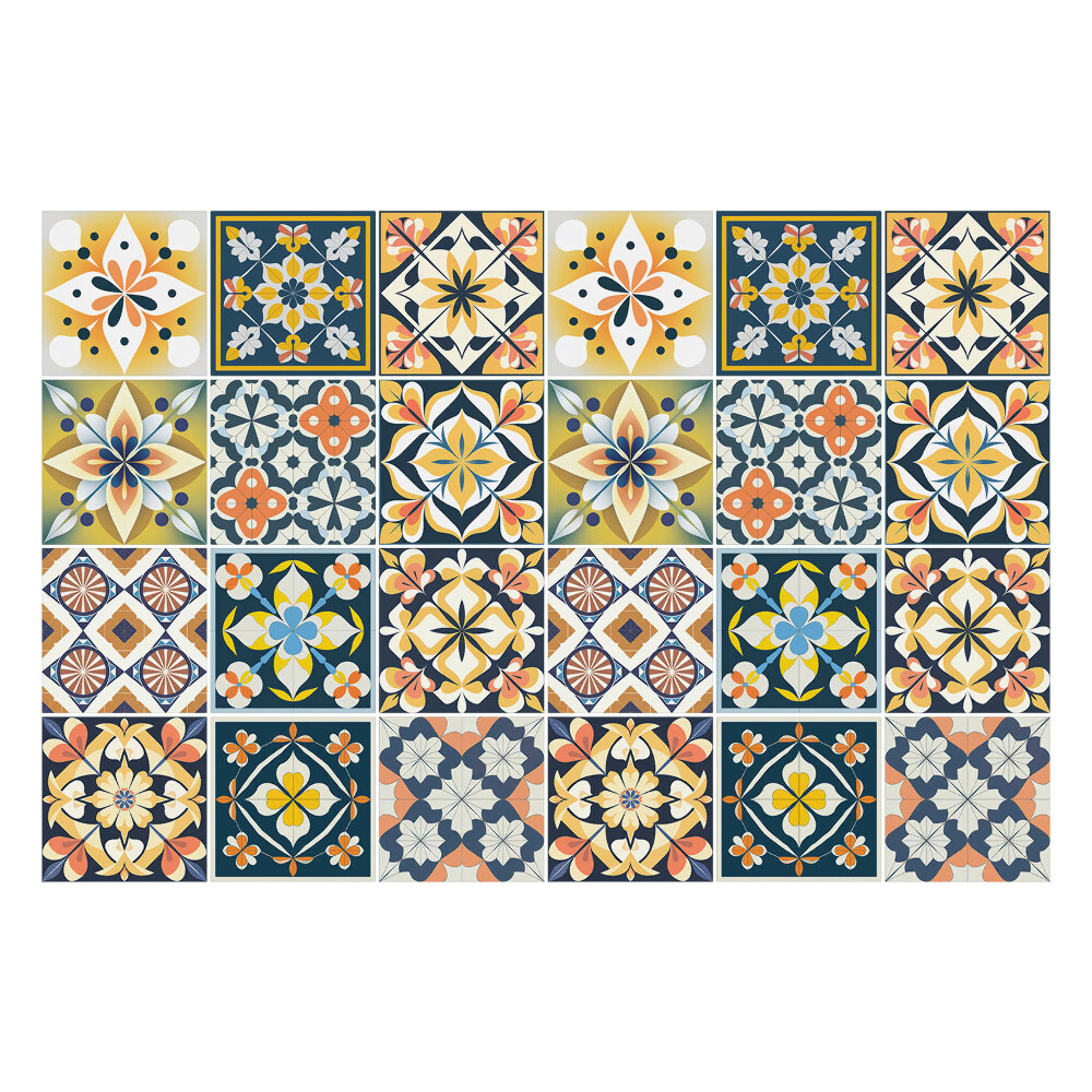 Konyha csempe matrica Virágmotívumok a kompozícióban