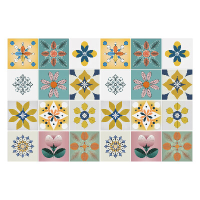 Fali csempe matrica Virágmotívumok a kompozícióban