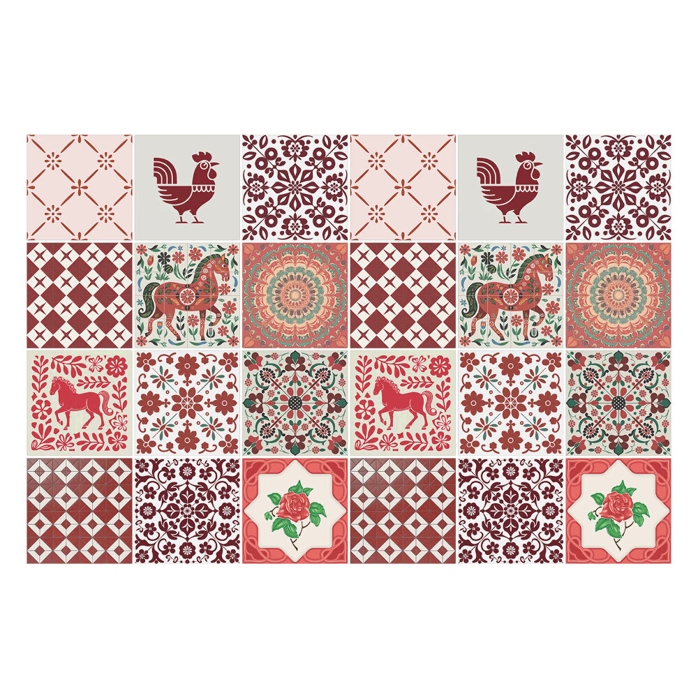 Konyha csempe matrica Hagyományos népi motívumok