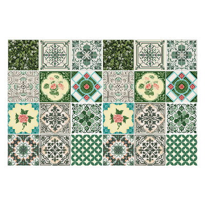 Konyha csempe matrica Virágmotívumok és levelek