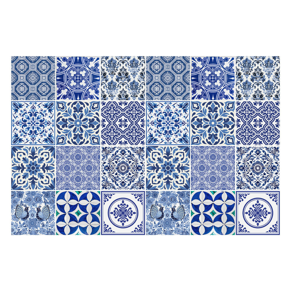 Fali csempe matrica Virág- és geometrikus motívumok