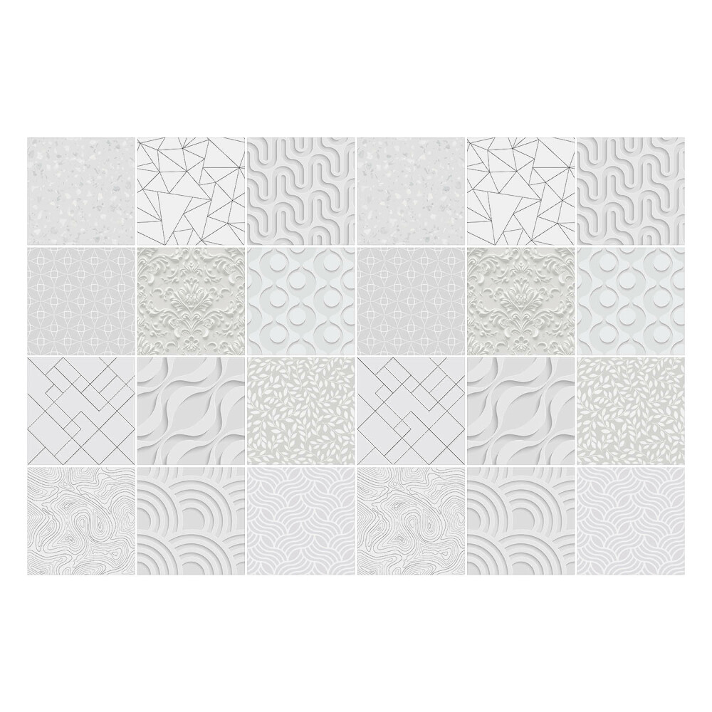 Konyha csempe matrica 3D formák és hullámok