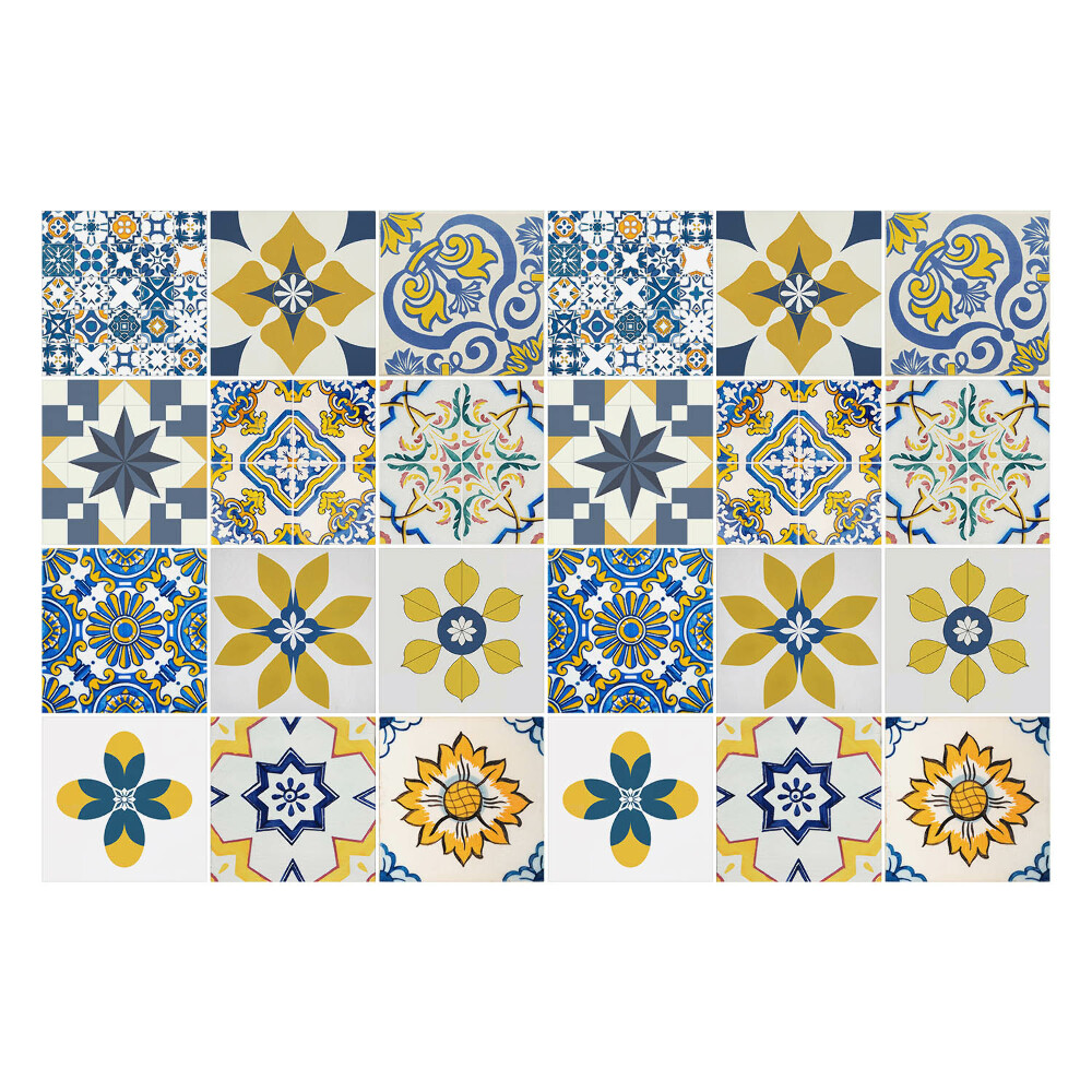 Fali csempe matrica Geometrikus virágmotívumok