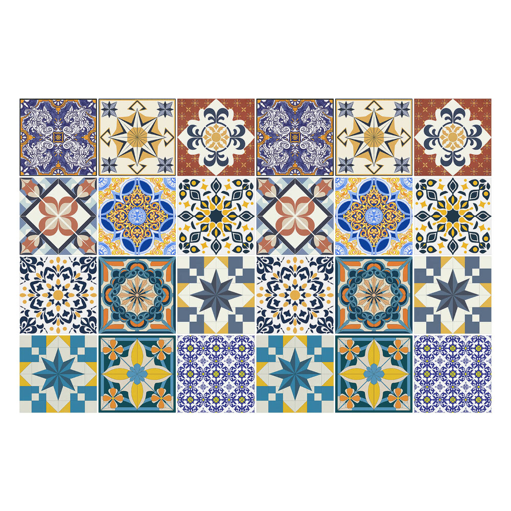 Konyha csempe matrica Dekoratív motívumokkal díszített csempék