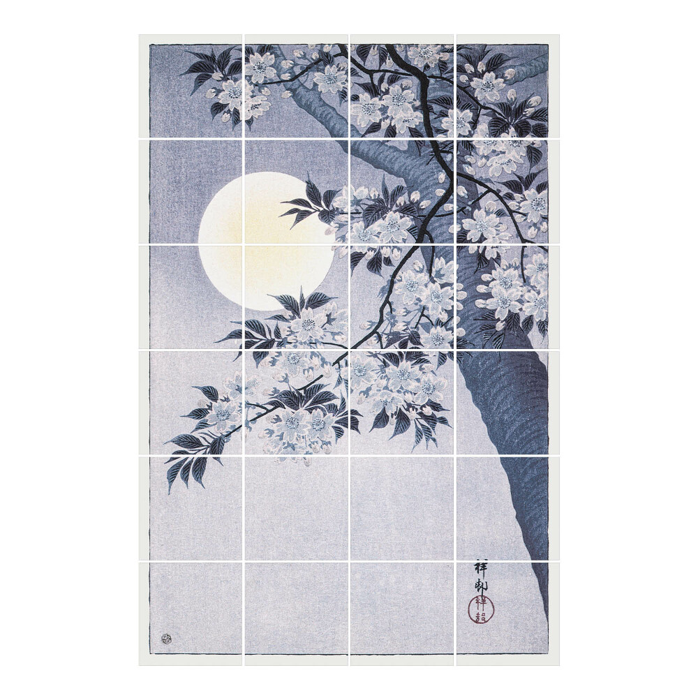 Vízálló csempe matrica Japán természet illusztráció