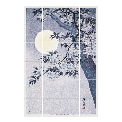 Vízálló csempe matrica Japán természet illusztráció