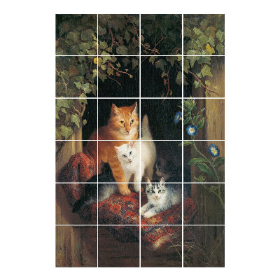 Csempematrica Macskák egy hangulatos menedékben