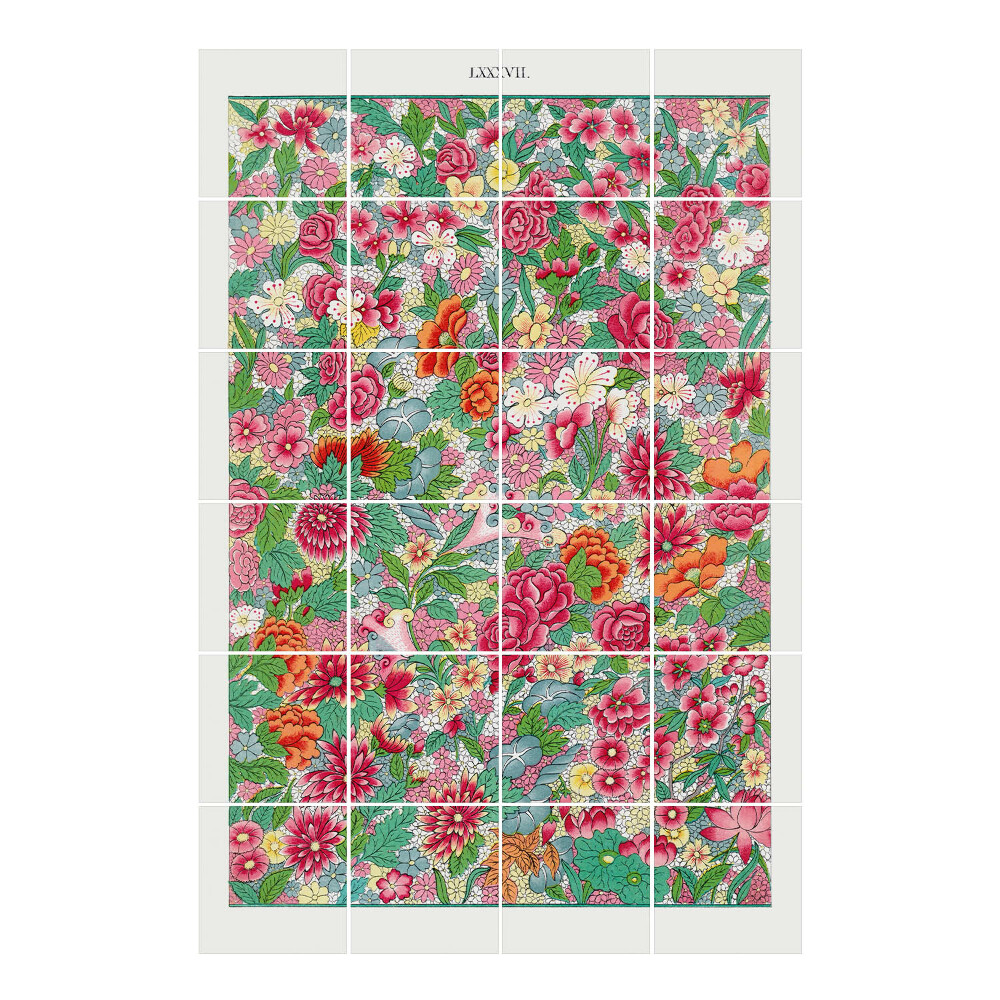 Csempe dekor matrica Virágos motívumokkal teli sűrű