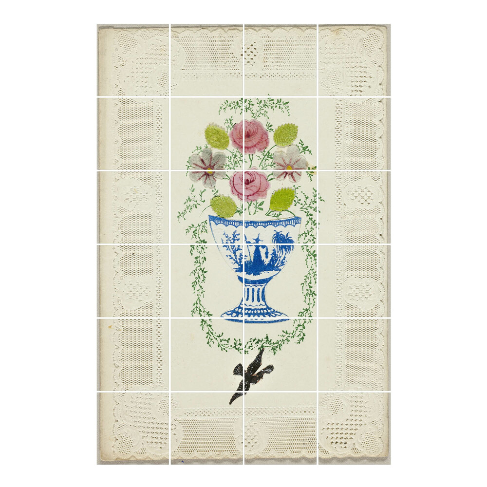 Csempematrica Váza virágokkal