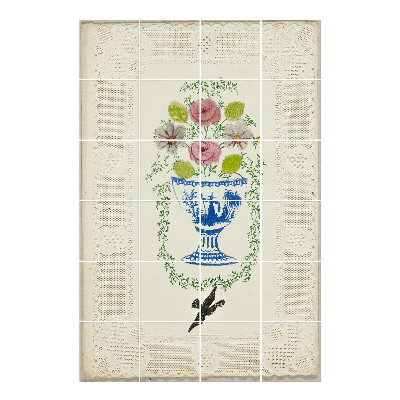 Csempematrica Váza virágokkal