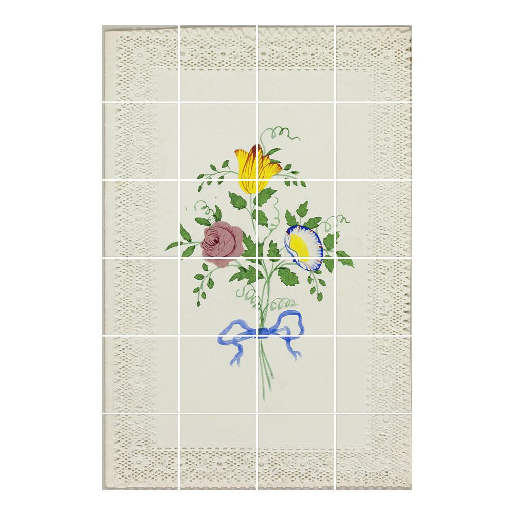 Vízálló csempe matrica Virágcsokor szalaggal