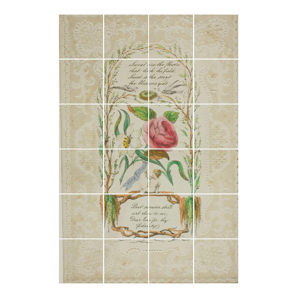 Csempematrica Virágmotívum szöveggel