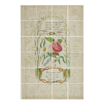 Csempematrica Virágmotívum szöveggel