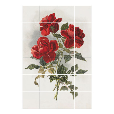 Vízálló csempe matrica Három telt rózsa