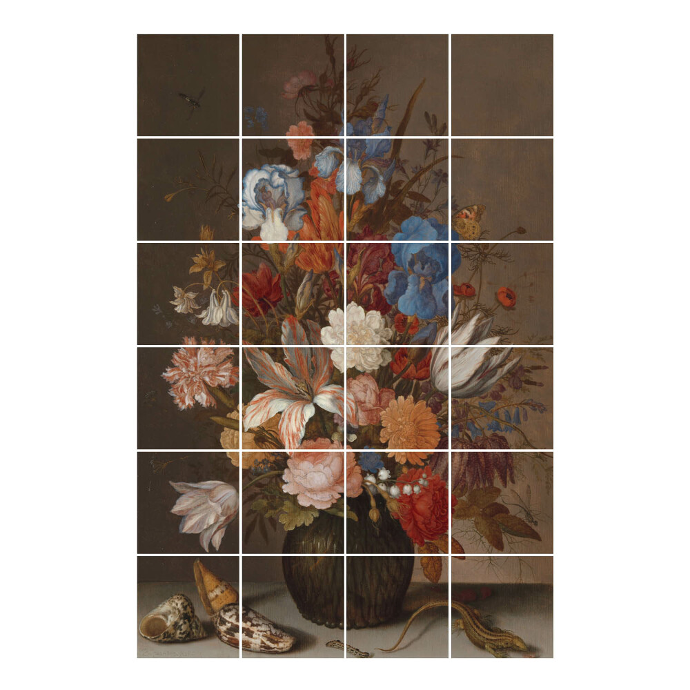 Vízálló csempe matrica Egy csokor virág vázában