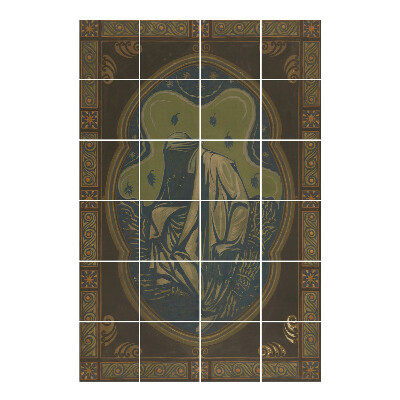 Csempe dekor matrica Egy alak köntösben a természet hátterében