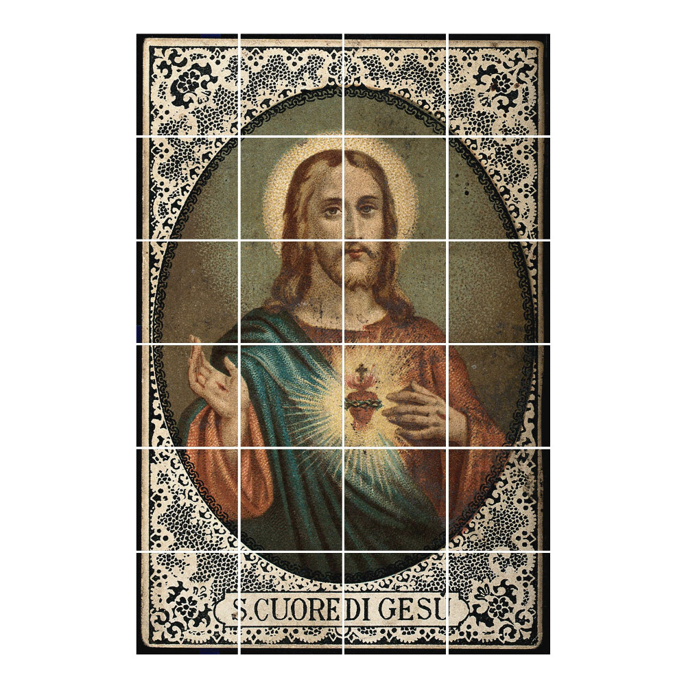 Vízálló csempe matrica Jézus Szíve pompájában