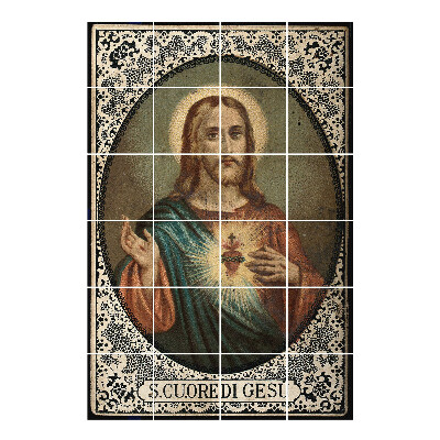 Vízálló csempe matrica Jézus Szíve pompájában