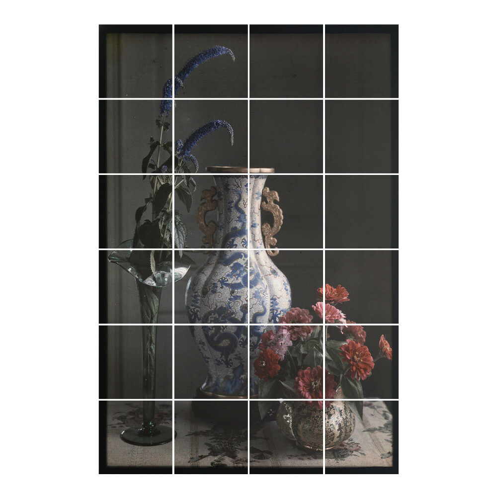 Vízálló csempe matrica Váza virágokkal