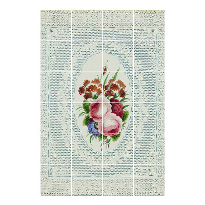 Vízálló csempe matrica Virágdísz a keretben