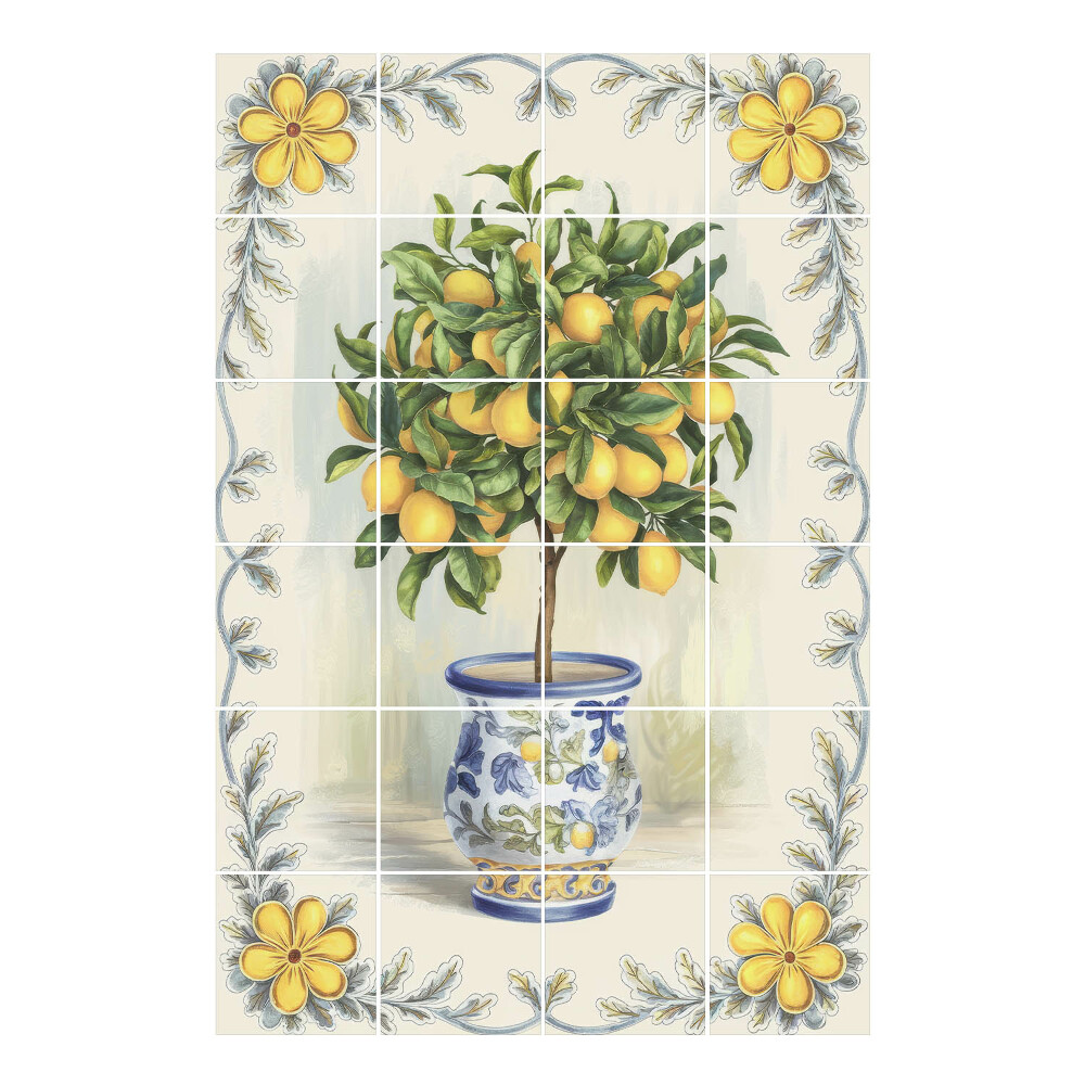 Csempe dekor matrica Citromfa egy cserépben