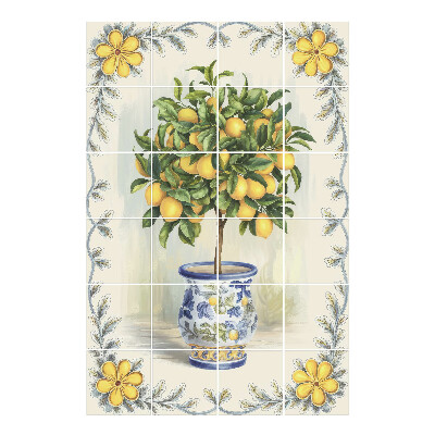 Csempe dekor matrica Citromfa egy cserépben