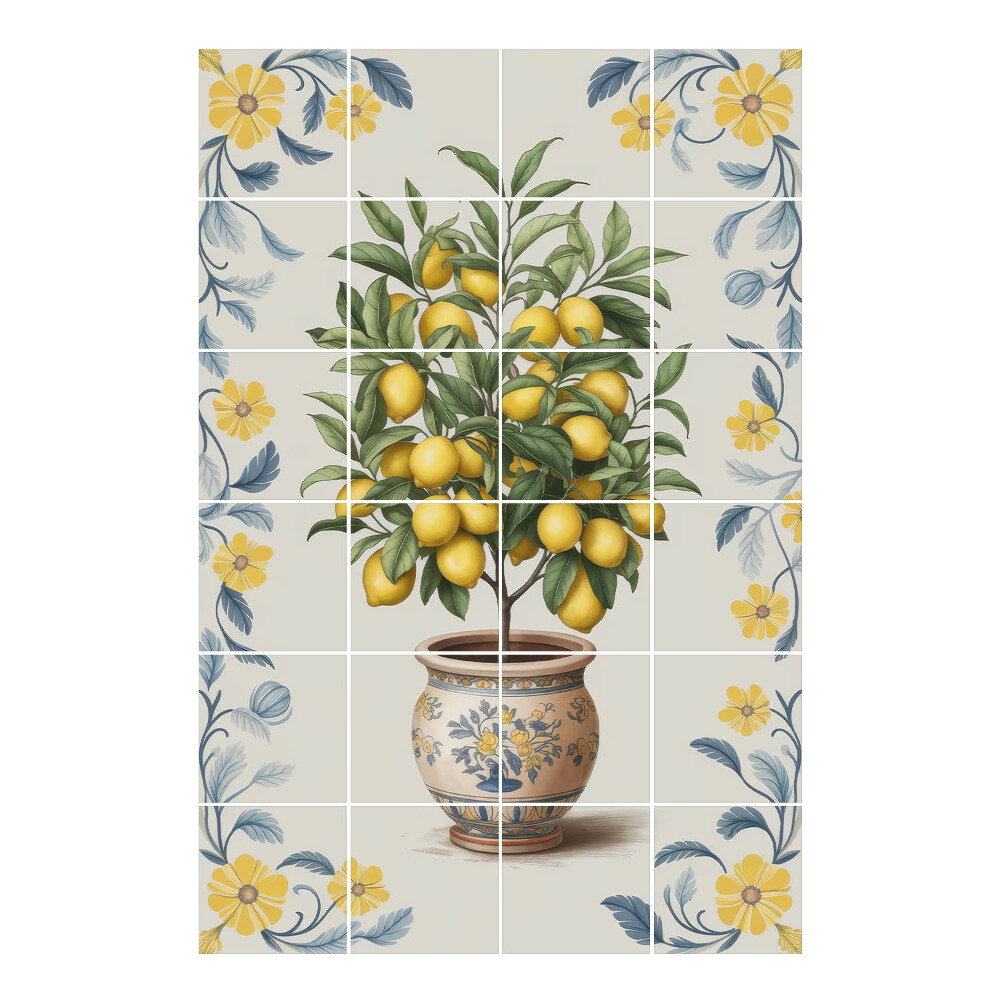 Csempematrica Citromfa egy cserépben