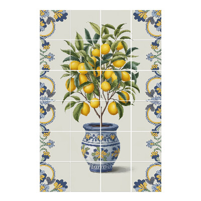 Csempe dekor matrica Citromfa egy cserépben