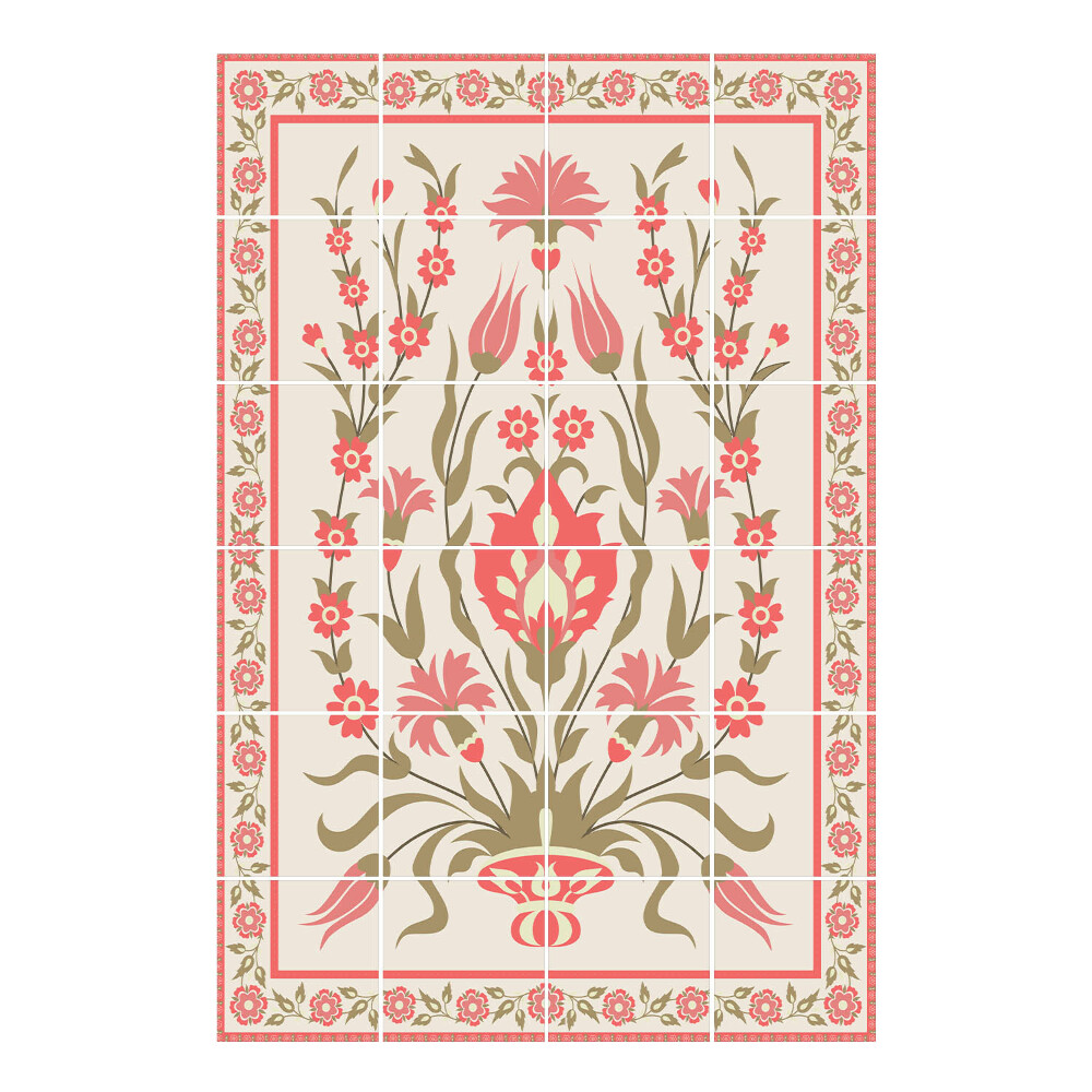 Csempematrica Virágmotívum keretben