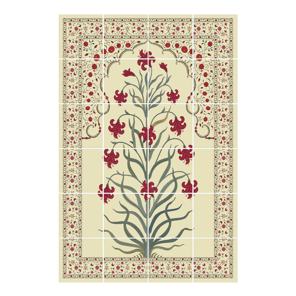 Vízálló csempe matrica Virágdísz kerettel