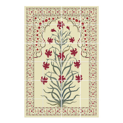 Vízálló csempe matrica Virágdísz kerettel