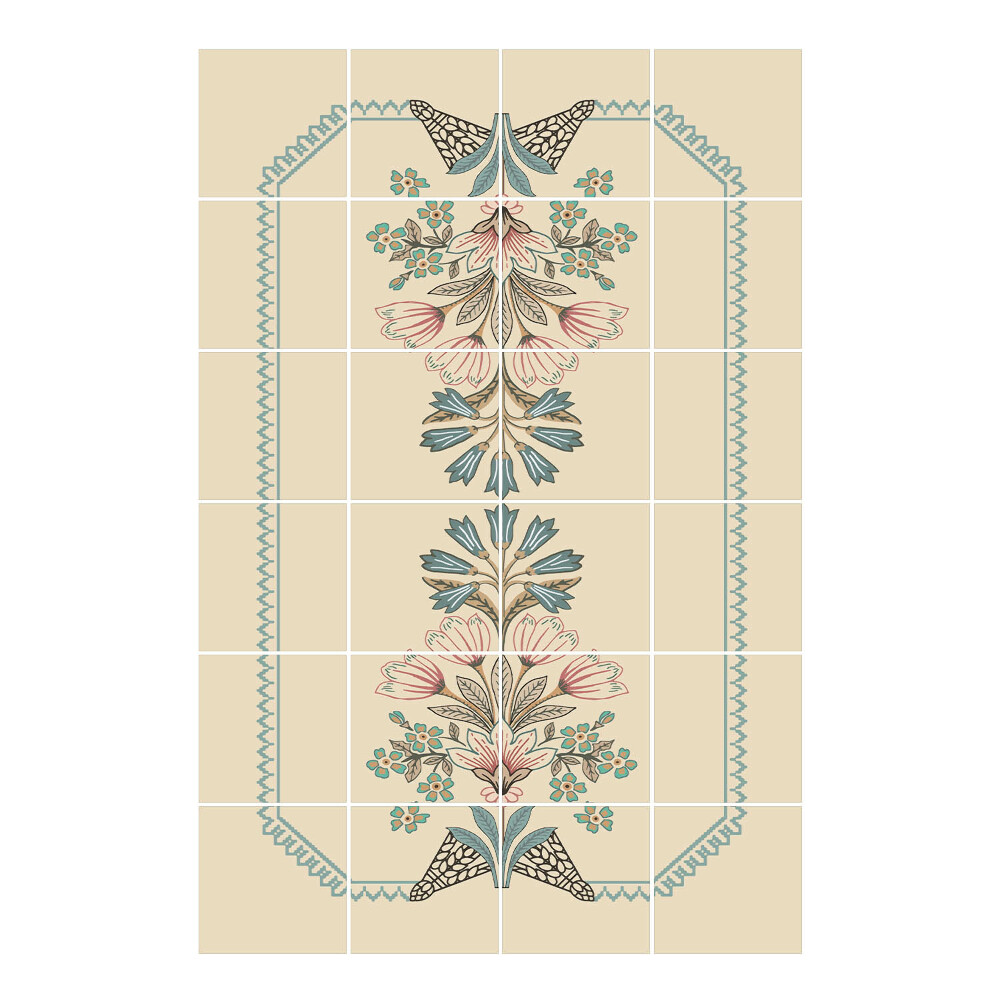 Csempe dekor matrica Virágmotívum kerettel