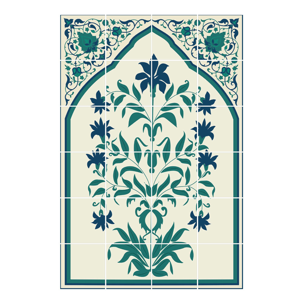 Csempematrica Virágdísz a keretben