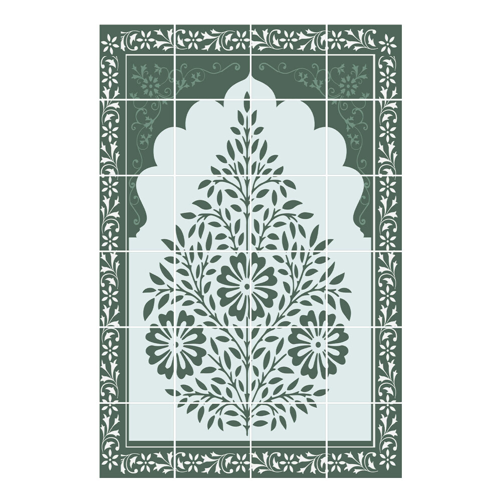 Vízálló csempe matrica Virágos növényi motívum