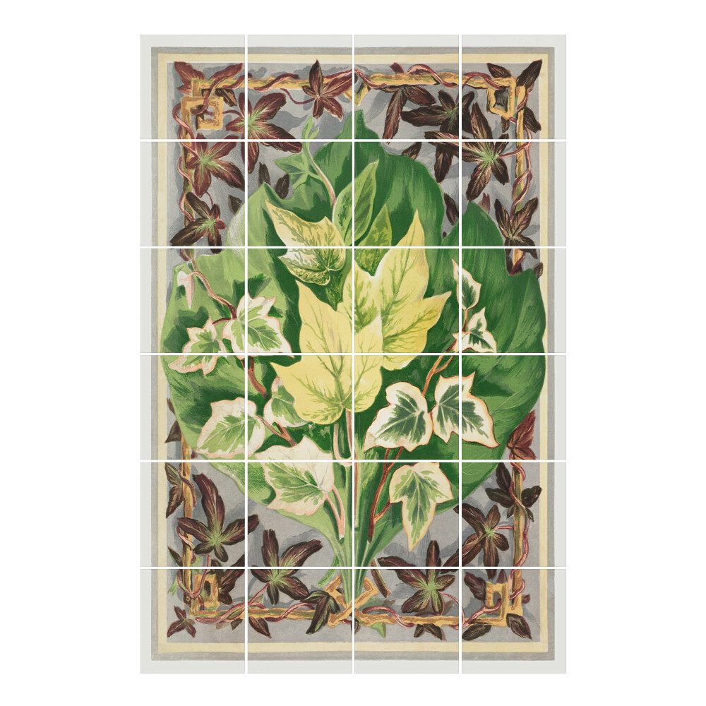 Vízálló csempe matrica Levelek dekoratív háttérben